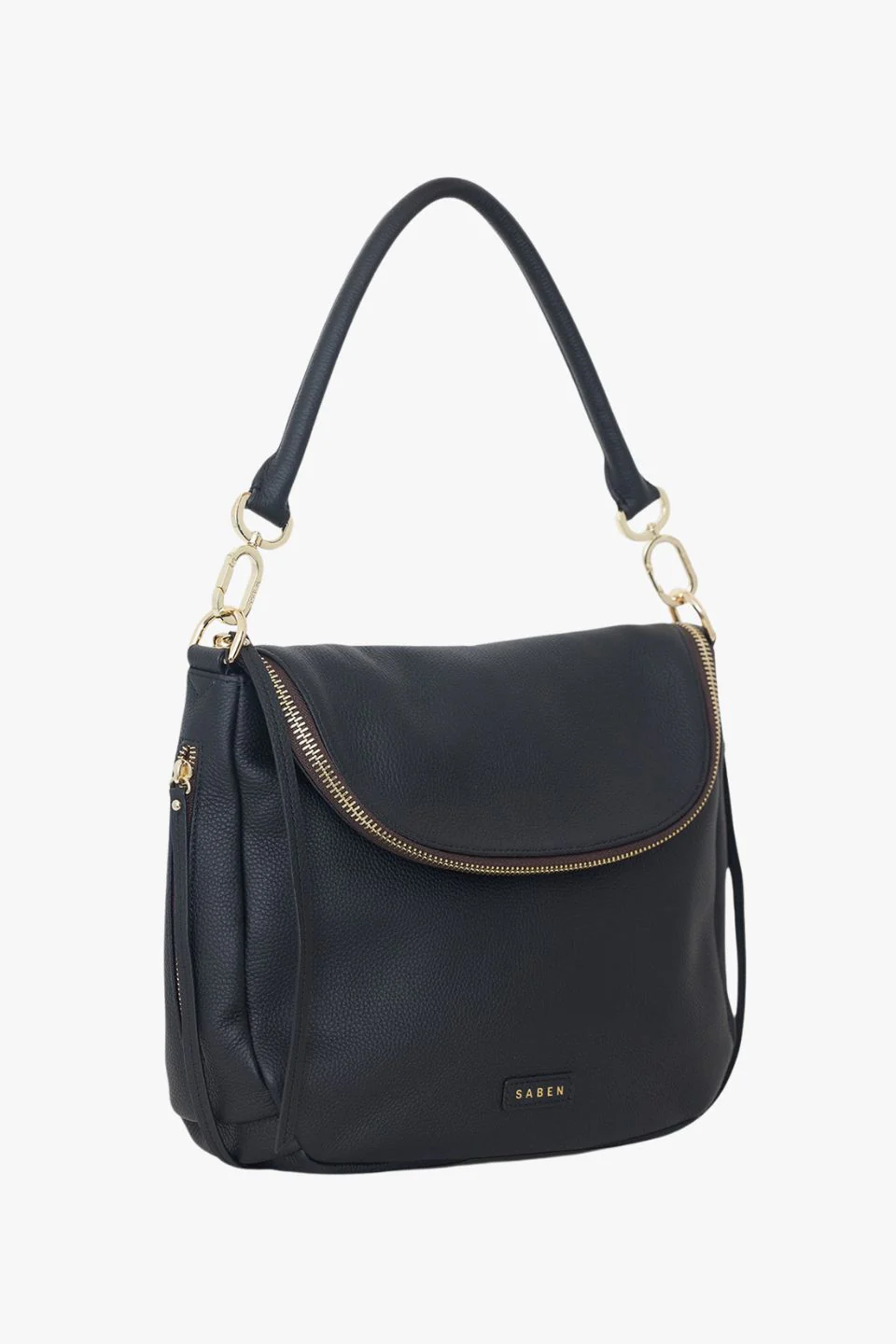 Frankie Fold Over Black Shoulder Bag - Image 4