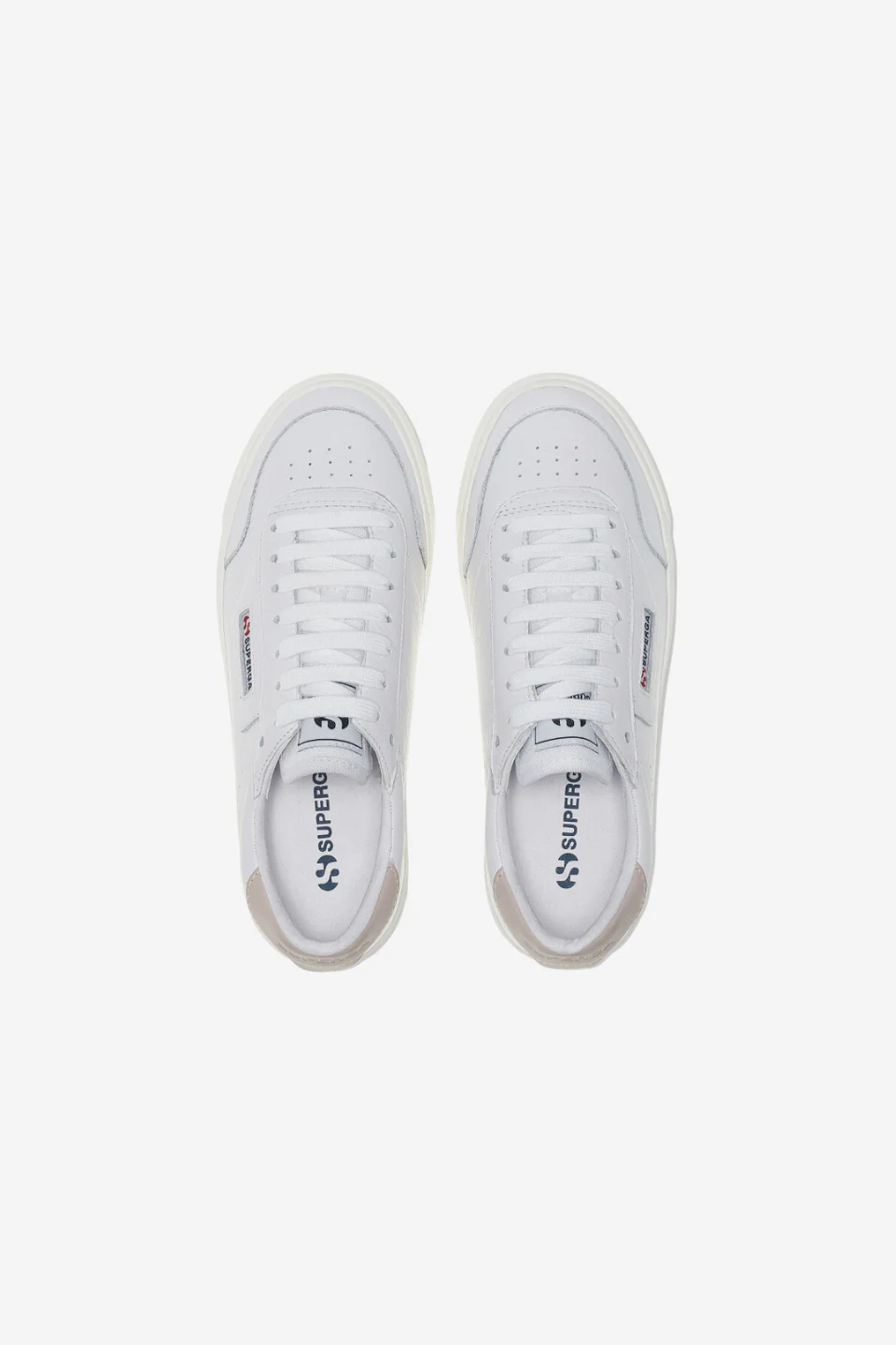 3843 All White Leather Sneaker - Image 3