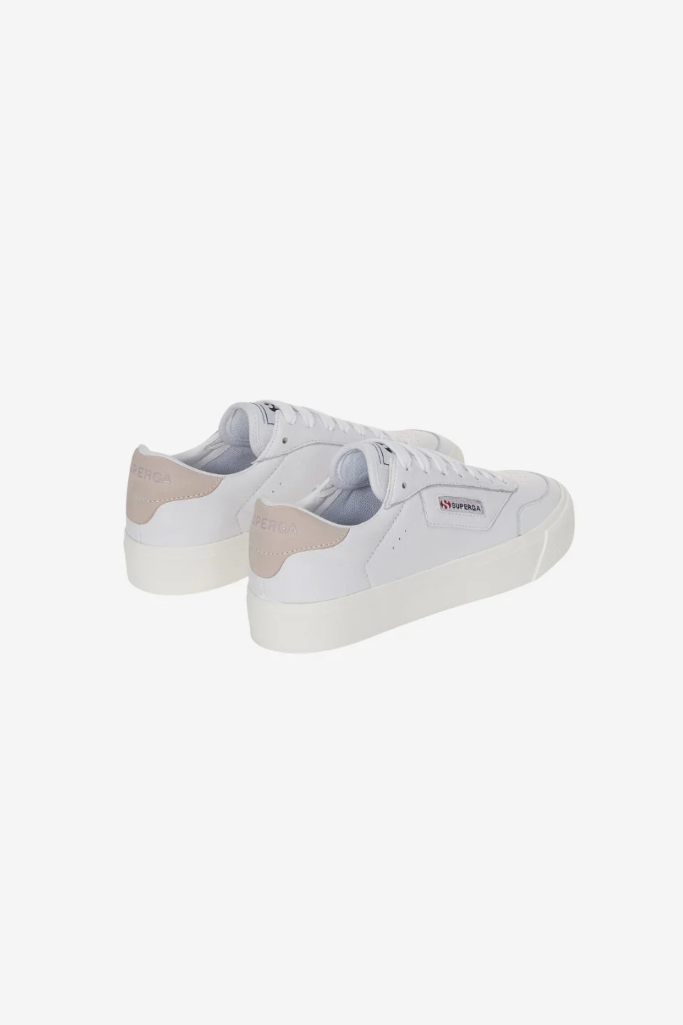 3843 All White Leather Sneaker - Image 4