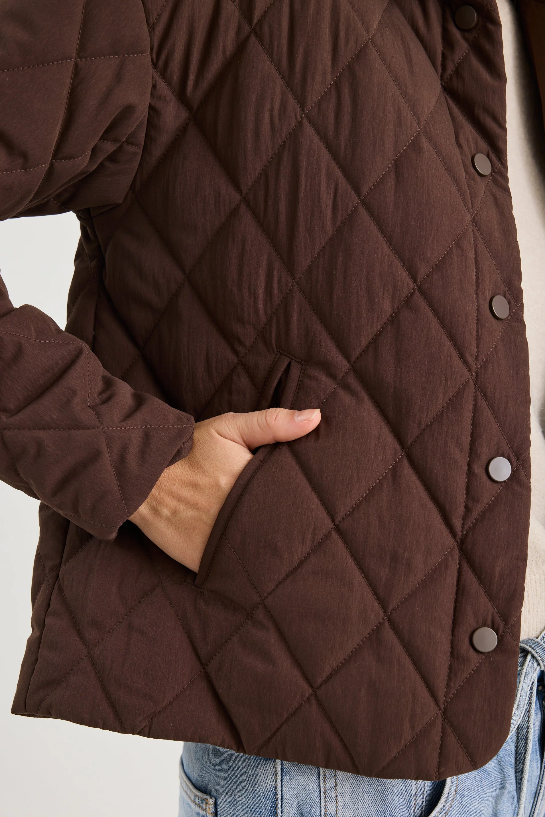 Absolute Chocolate Collared Quilted Puffer Jacket - Image 6