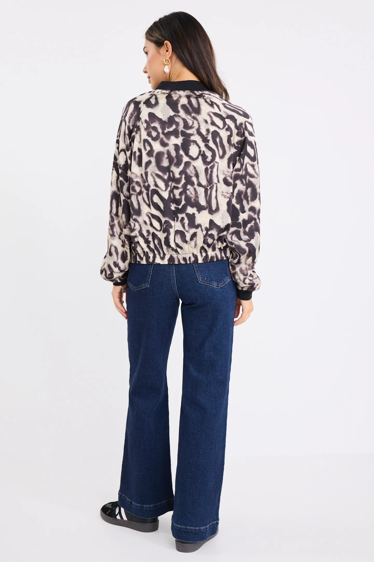 Activation Animal Print Satin Bomber Jacket - Image 6