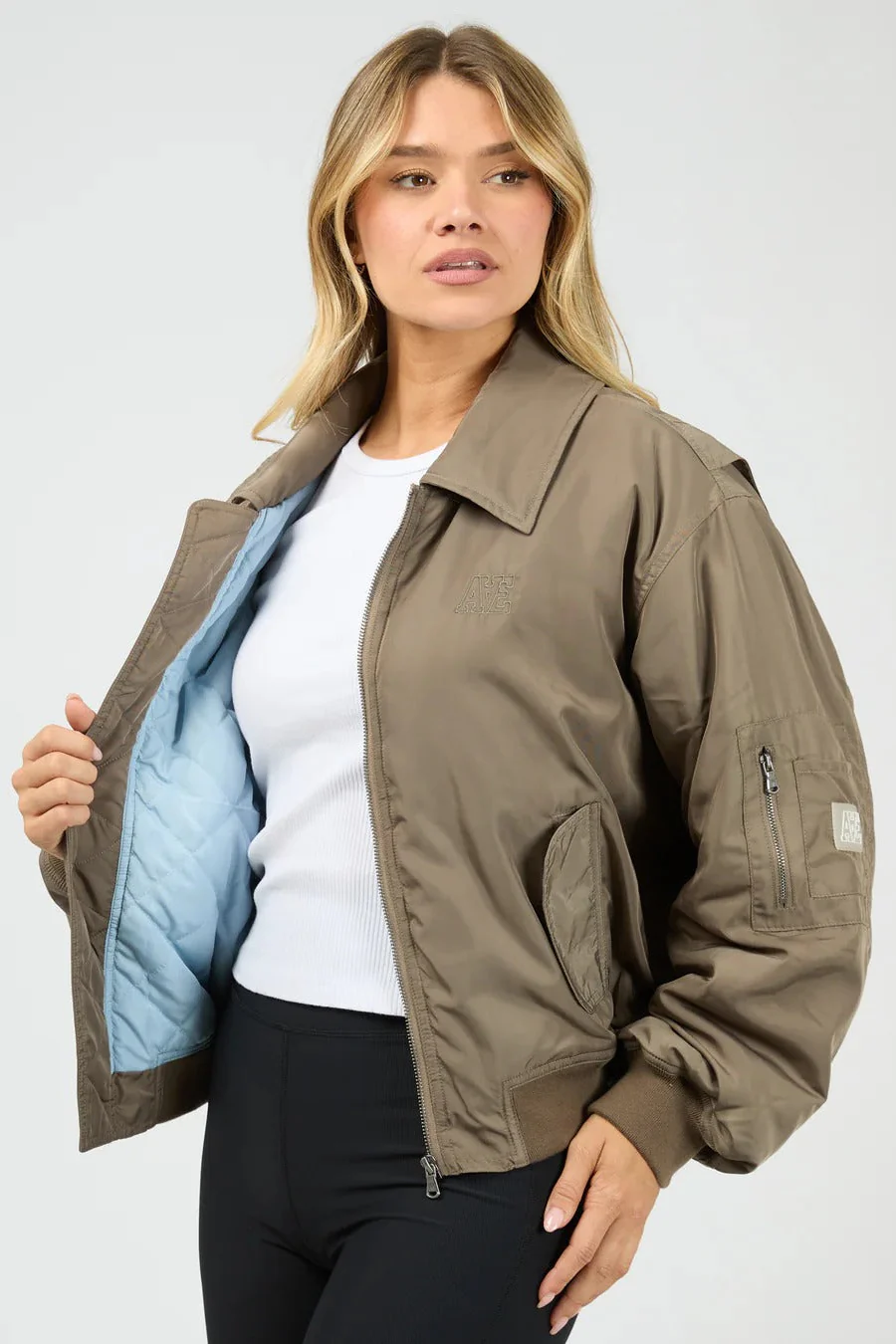Active Luxe Mocha Bomber - Image 4