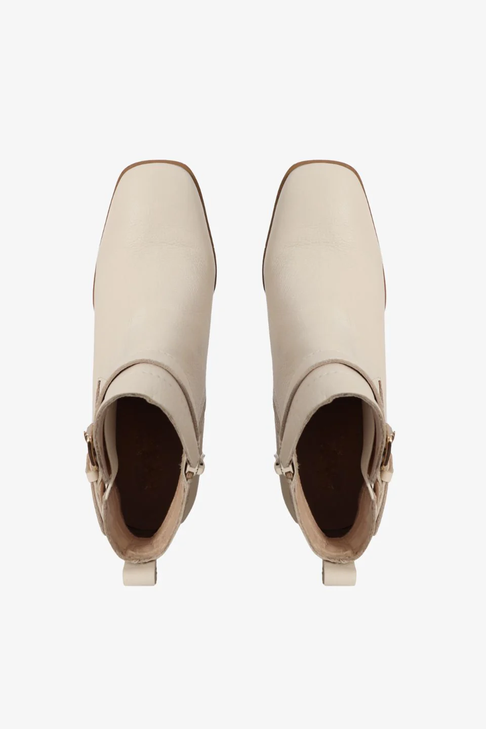 Adelaide Cream Buckle Ankle Mid Heel Boot - Image 6