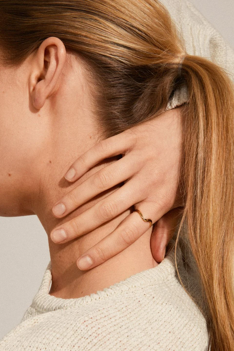 Alberte Organic Shape EOL Adjustable Ring Gold