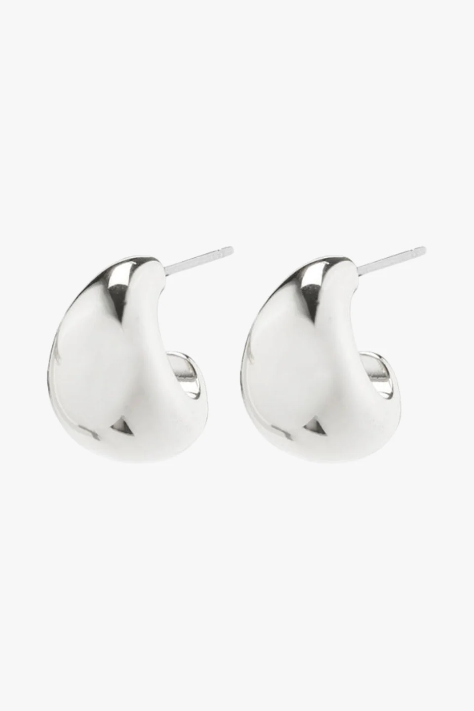 Alexane Recycled Silver Chunky Mini Hoop Earrings - Image 2