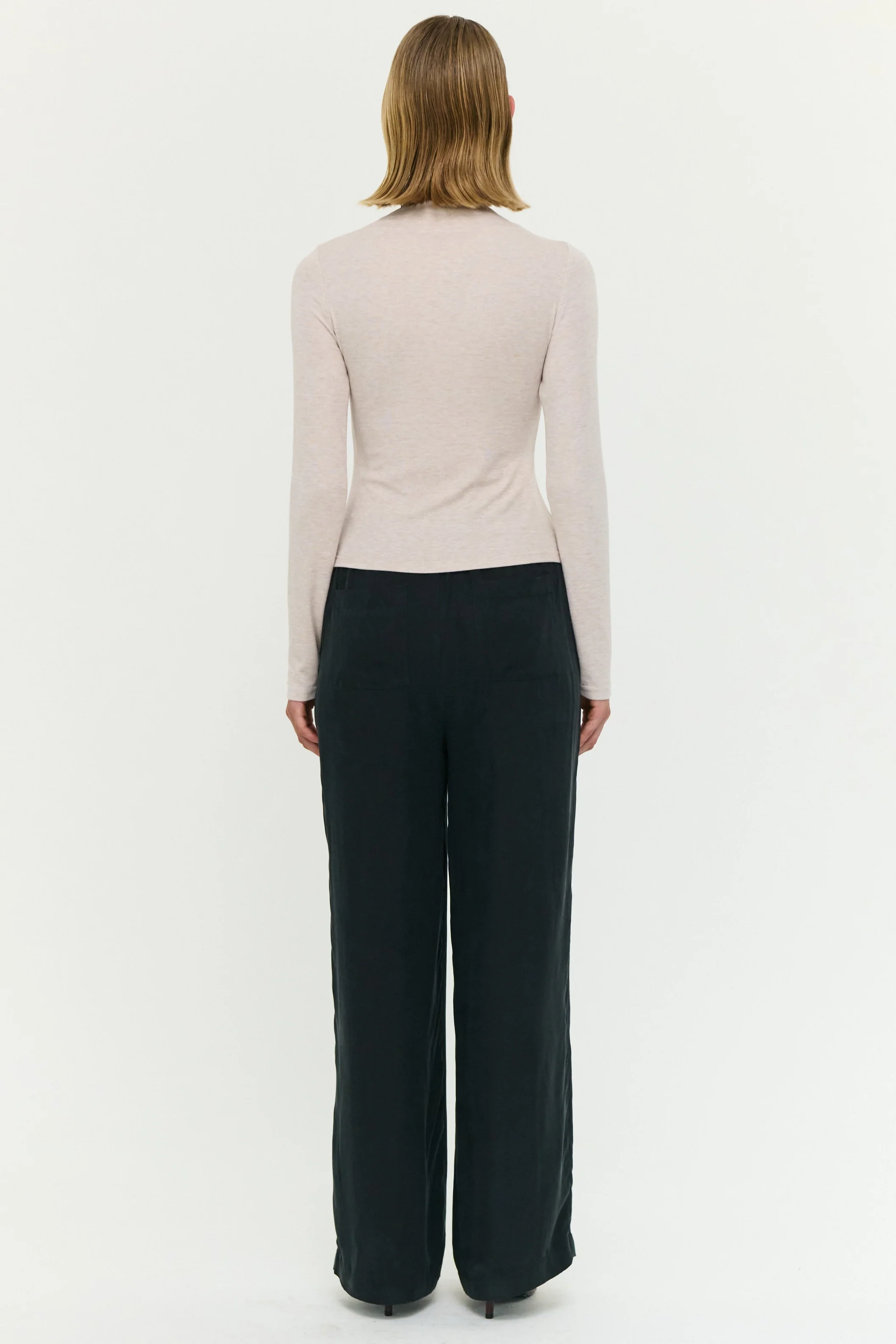 Alexi Oat Marle Assym Detail LS Top - Image 4