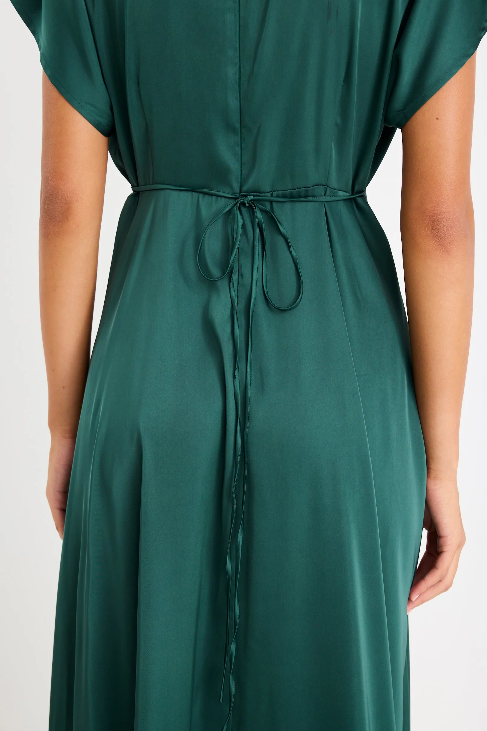 Ambiance Forest Satin Short Sleeve Maxi Dress - Image 6