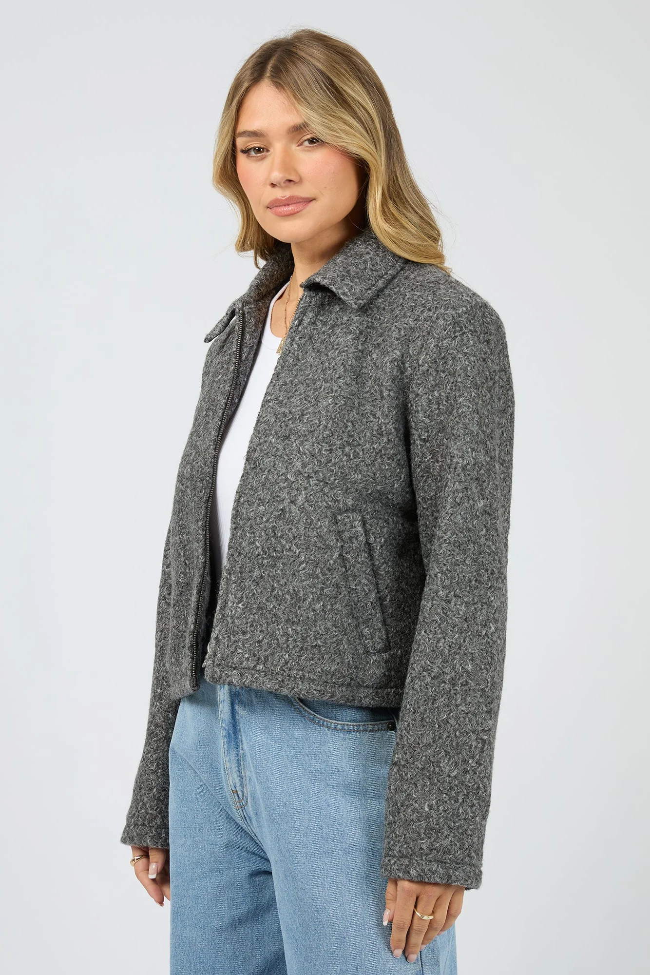 Ariana Grey Marle Boucle Jacket - Image 4