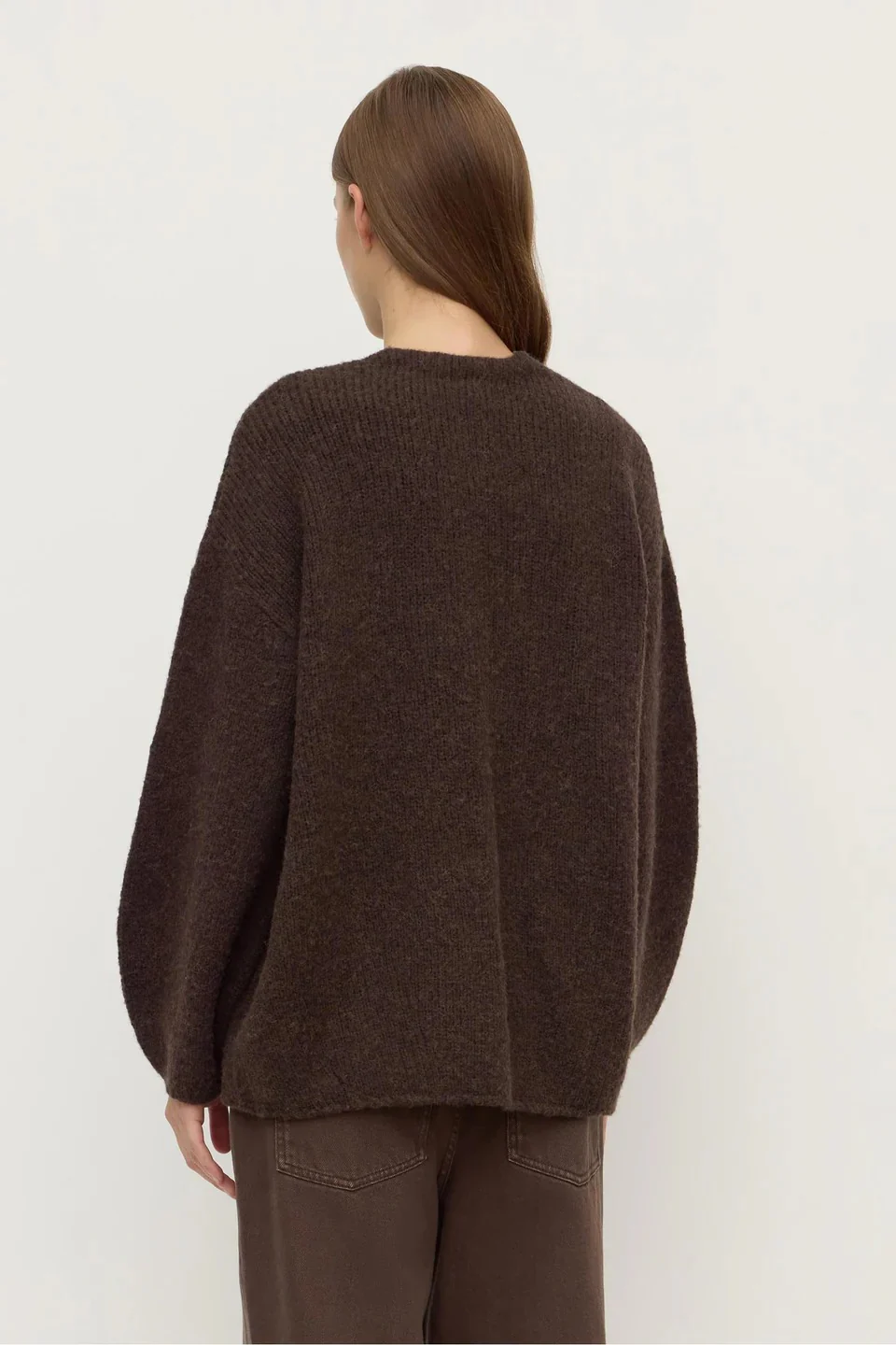 Ariel Dark Choc Wool Blend Cardigan - Image 4