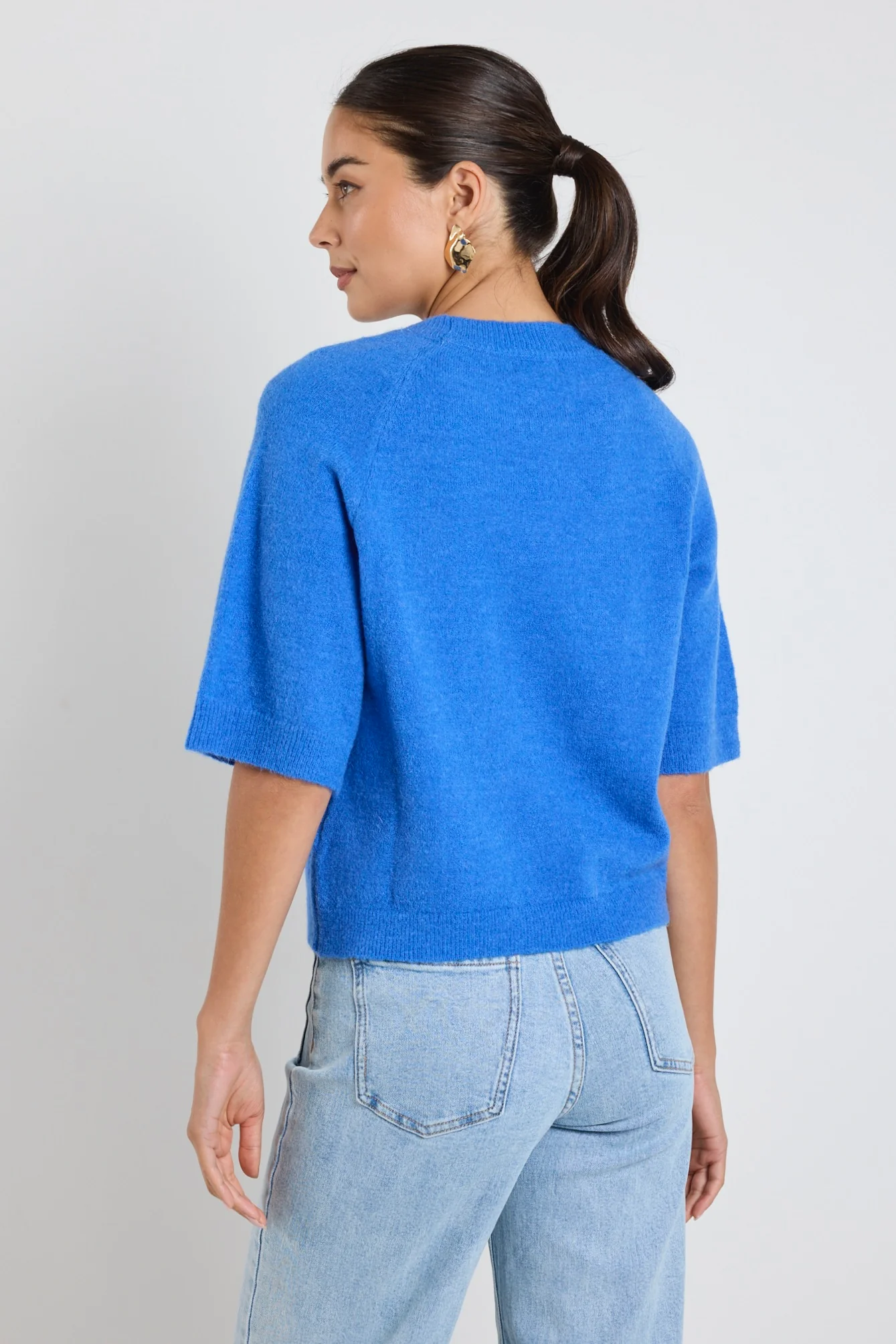 Assemble Azure Blue Alpaca Blend Raglan Knit Tee - Image 6