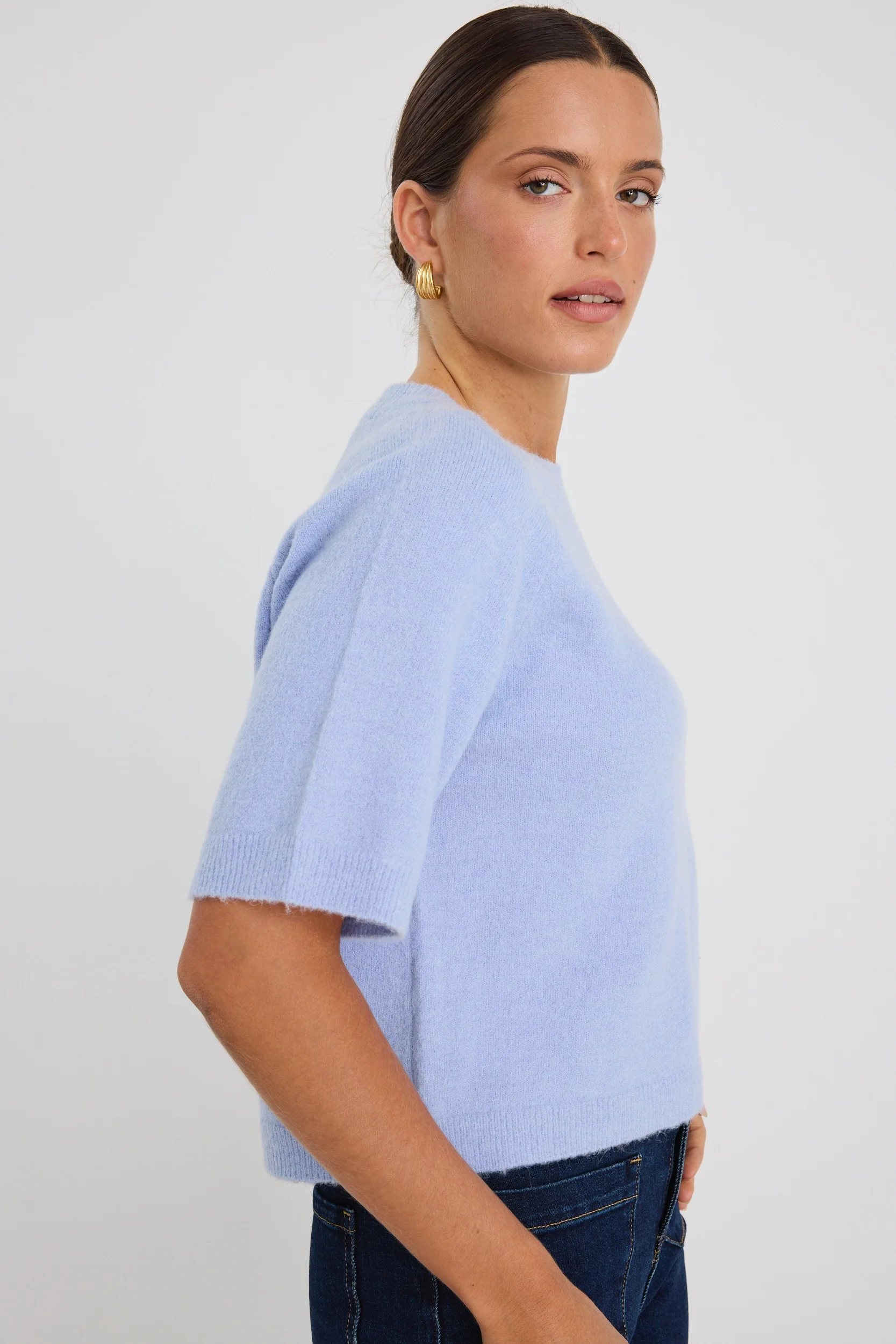 Assemble Ice Blue Alpaca Blend Raglan Knit Tee - Image 4