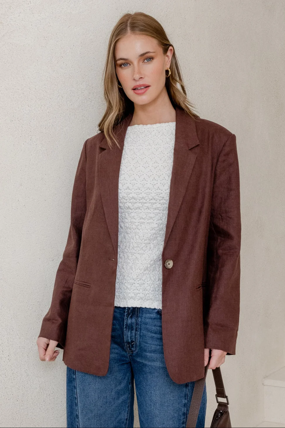 Atlantic Chocolate Linen Classic Blazer - Image 2