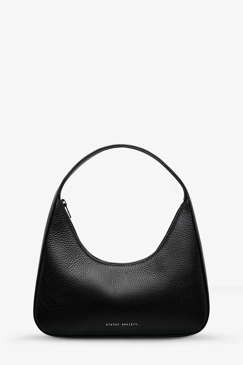 Aurora Black Leather Structured Shoulder Bag - Image 4