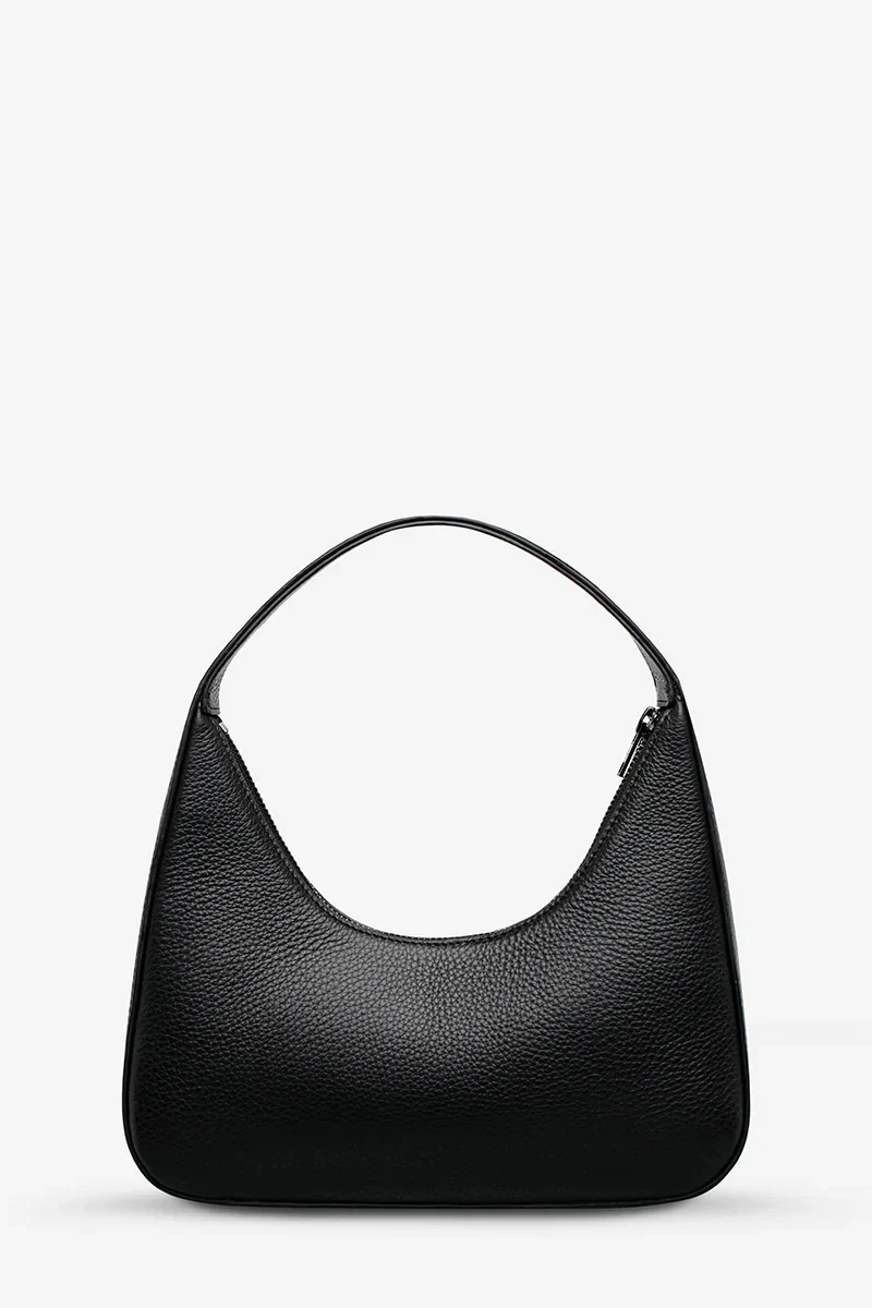 Aurora Black Leather Structured Shoulder Bag - Image 5