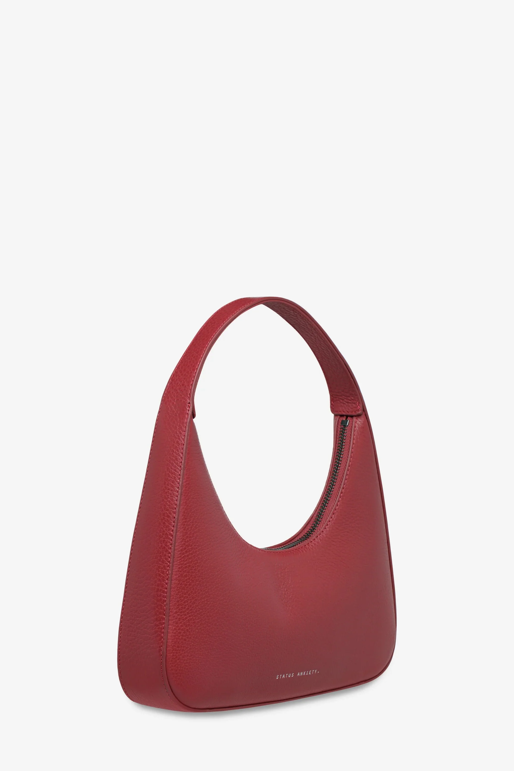 Aurora Rouge Leather Structured Shoulder Bag - Image 4