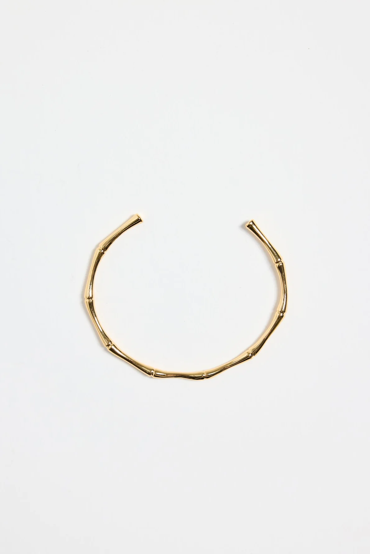 Bamboo 14k Gold Plate Cuff Bangle