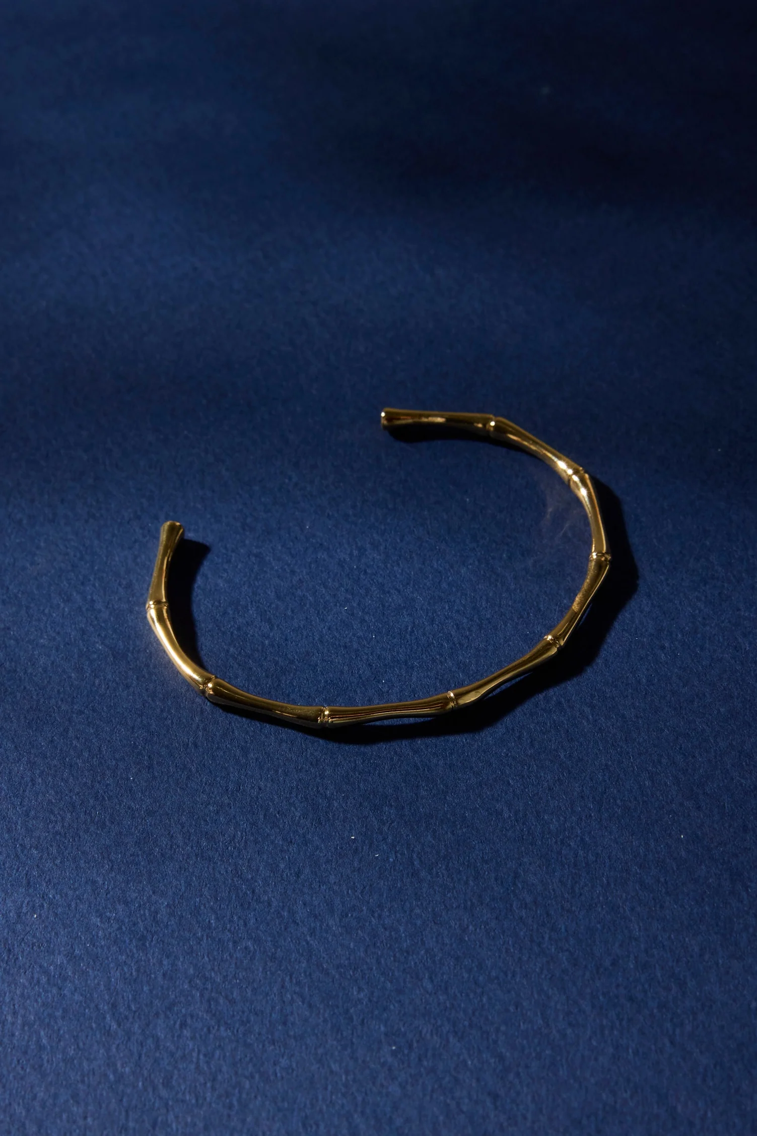 Bamboo 14k Gold Plate Cuff Bangle - Image 2