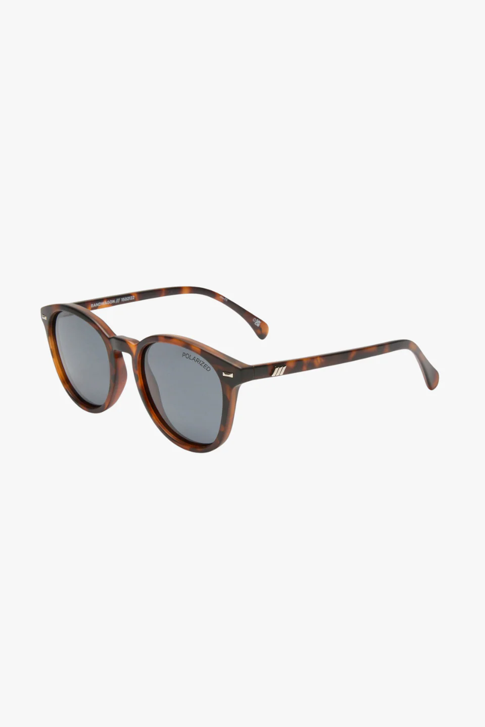 Bandwagon Polarised Round Matte Tort Smoke Lens Sunglasses - Image 3