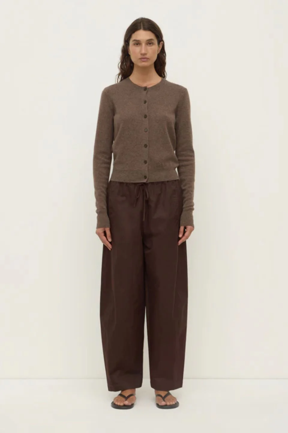 Benny Cocoa Marle Wool Knit Cardigan - Image 3