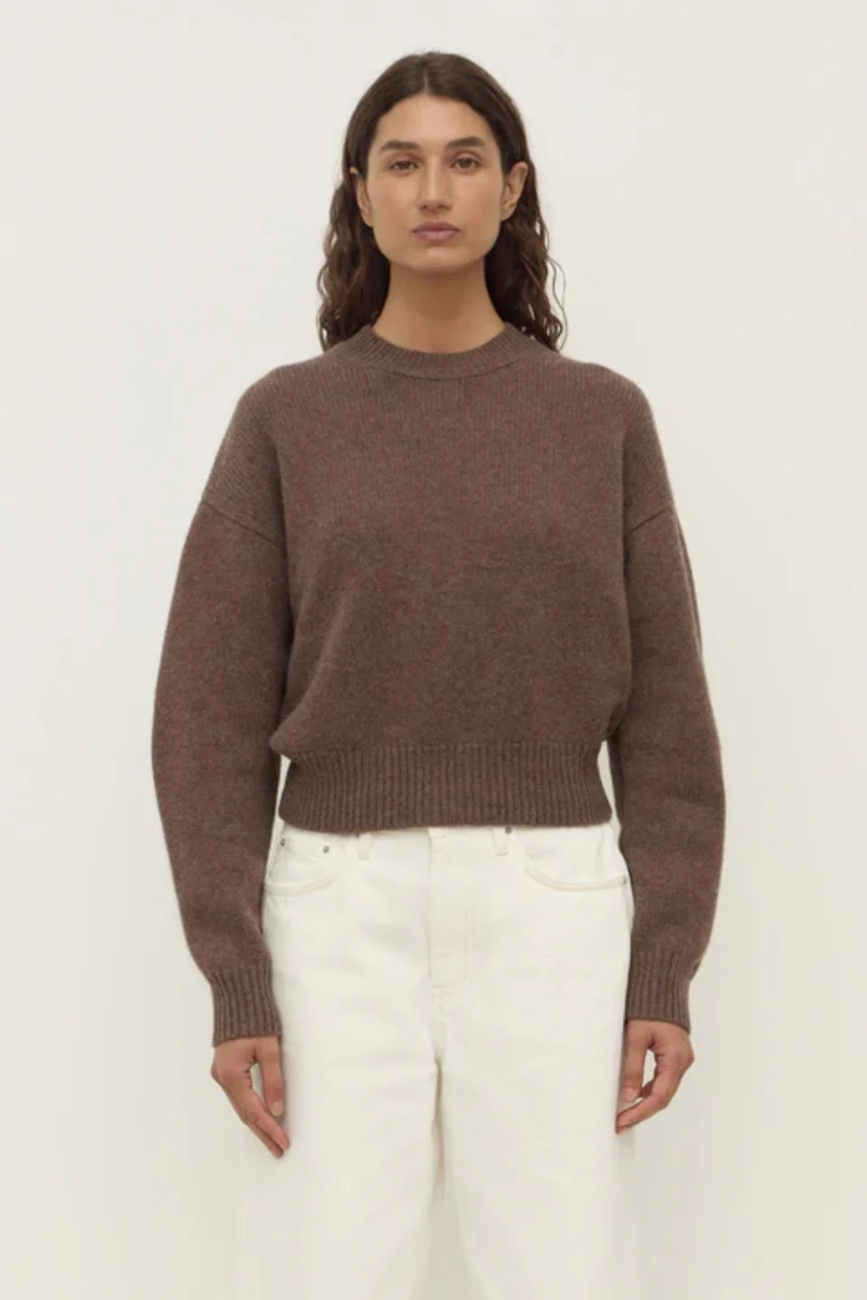 Benny Cocoa Marle Wool Knit Sweater