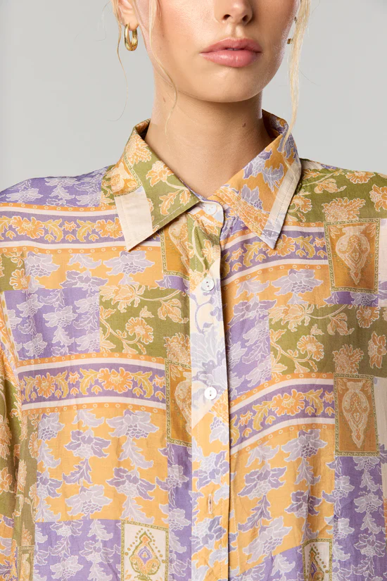 Billie Patchwork Floral Print Shirt - Image 4