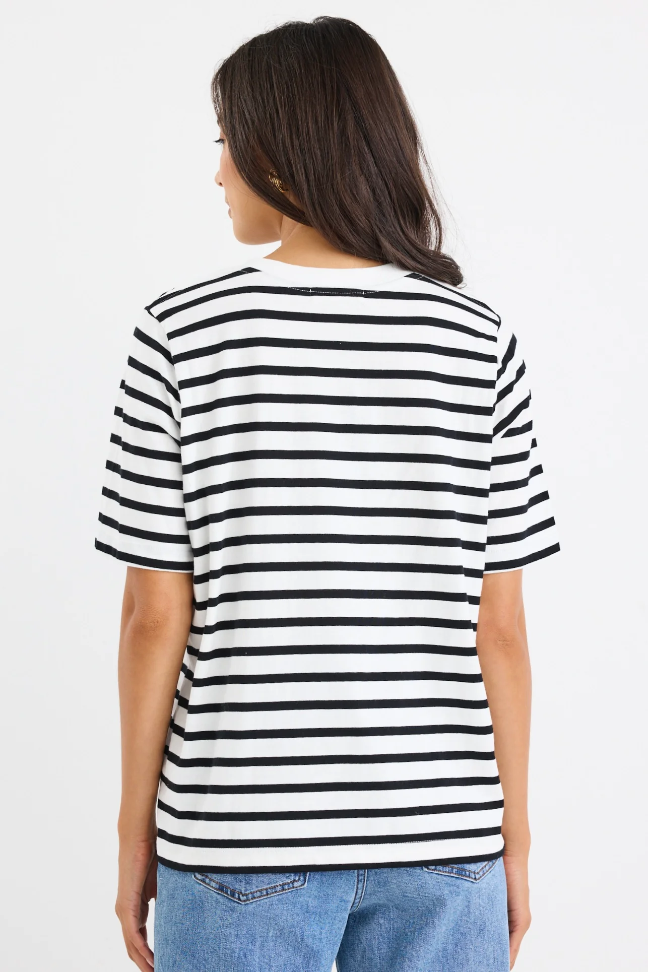 Binding Black White Stripe Boxy Fit Tee - Image 4