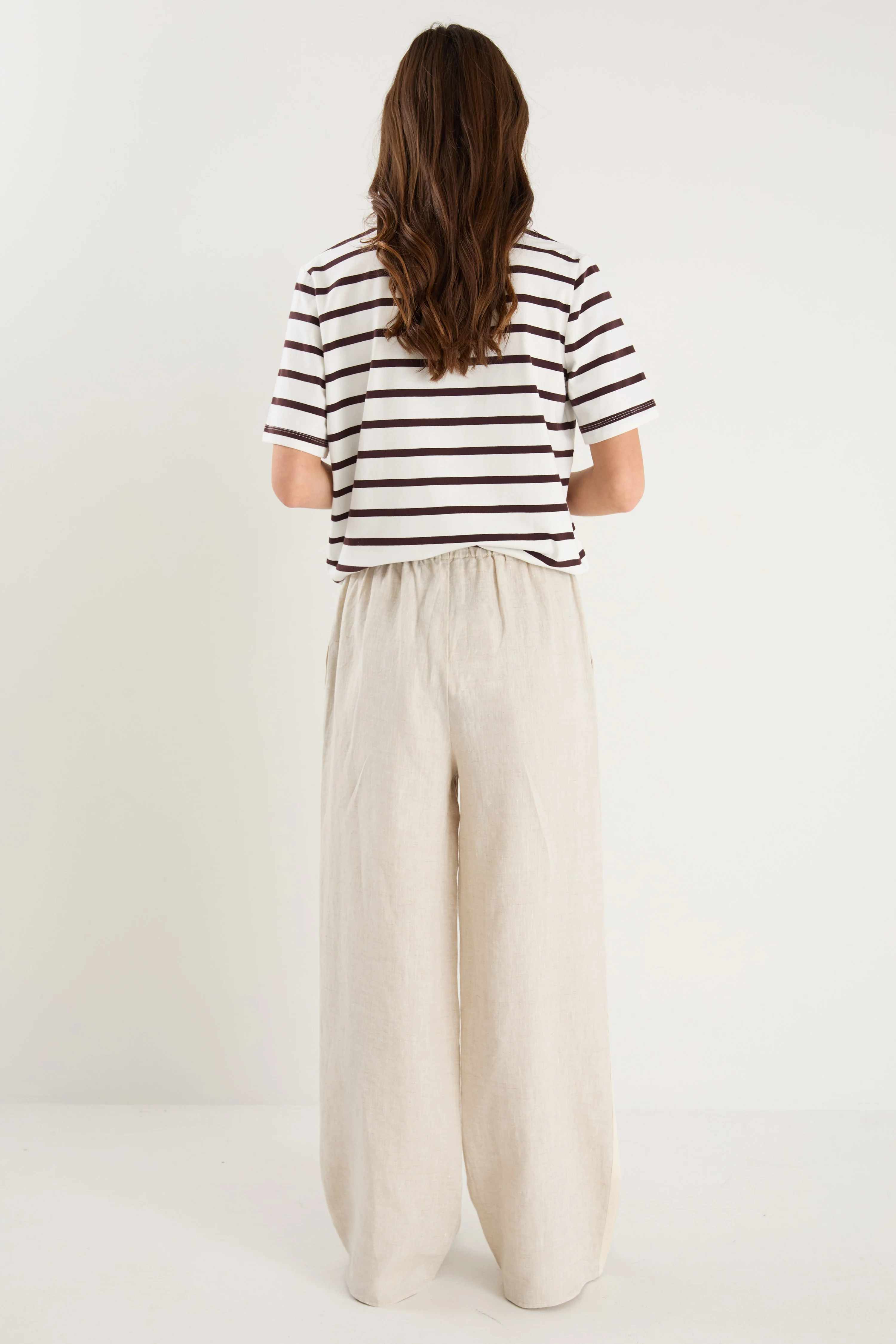 Binding Chocolate White Stripe Boxy Fit Tee - Image 4