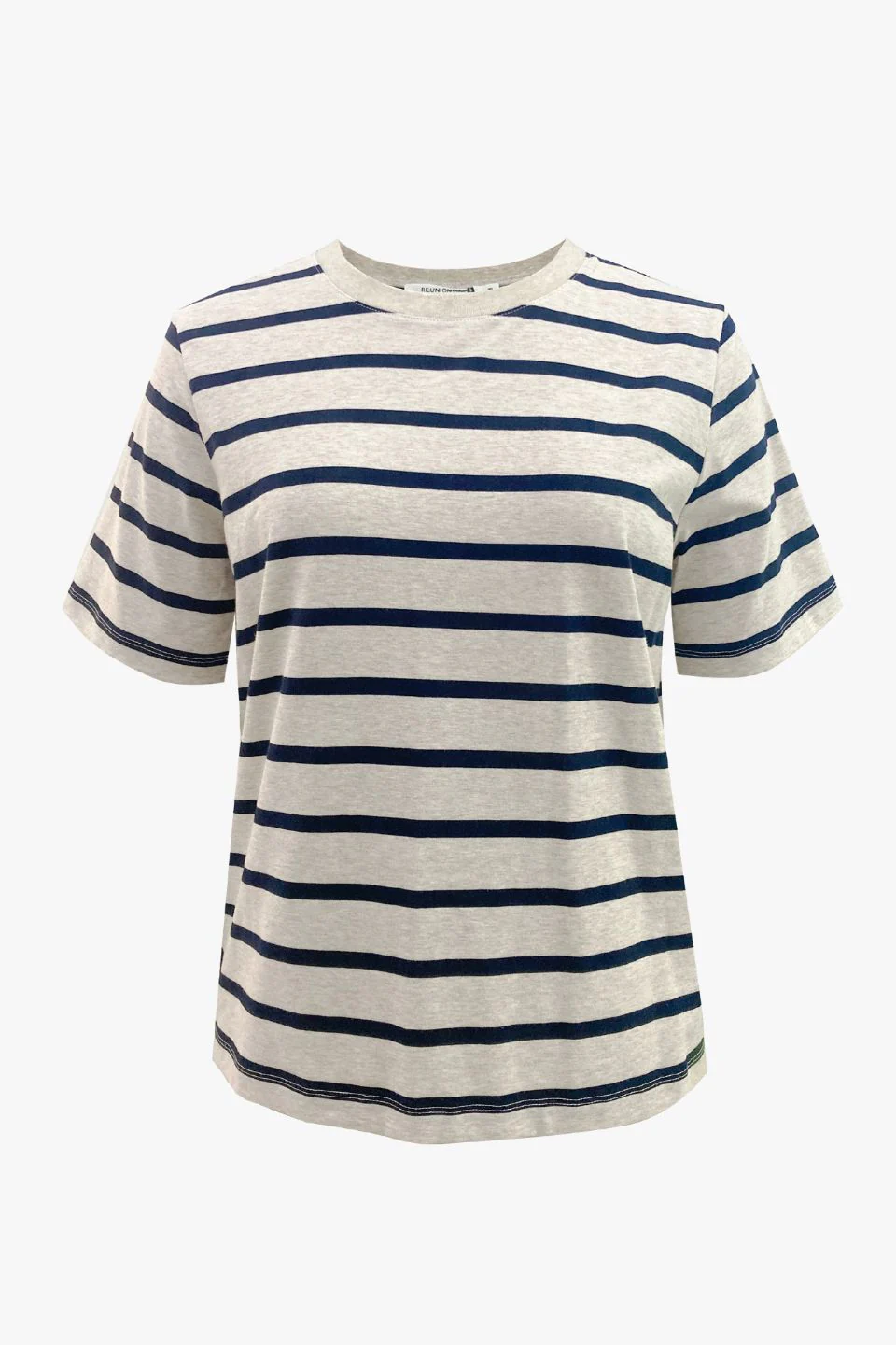 Binding Ecru Navy Stripe Boxy Fit Tee - Image 7