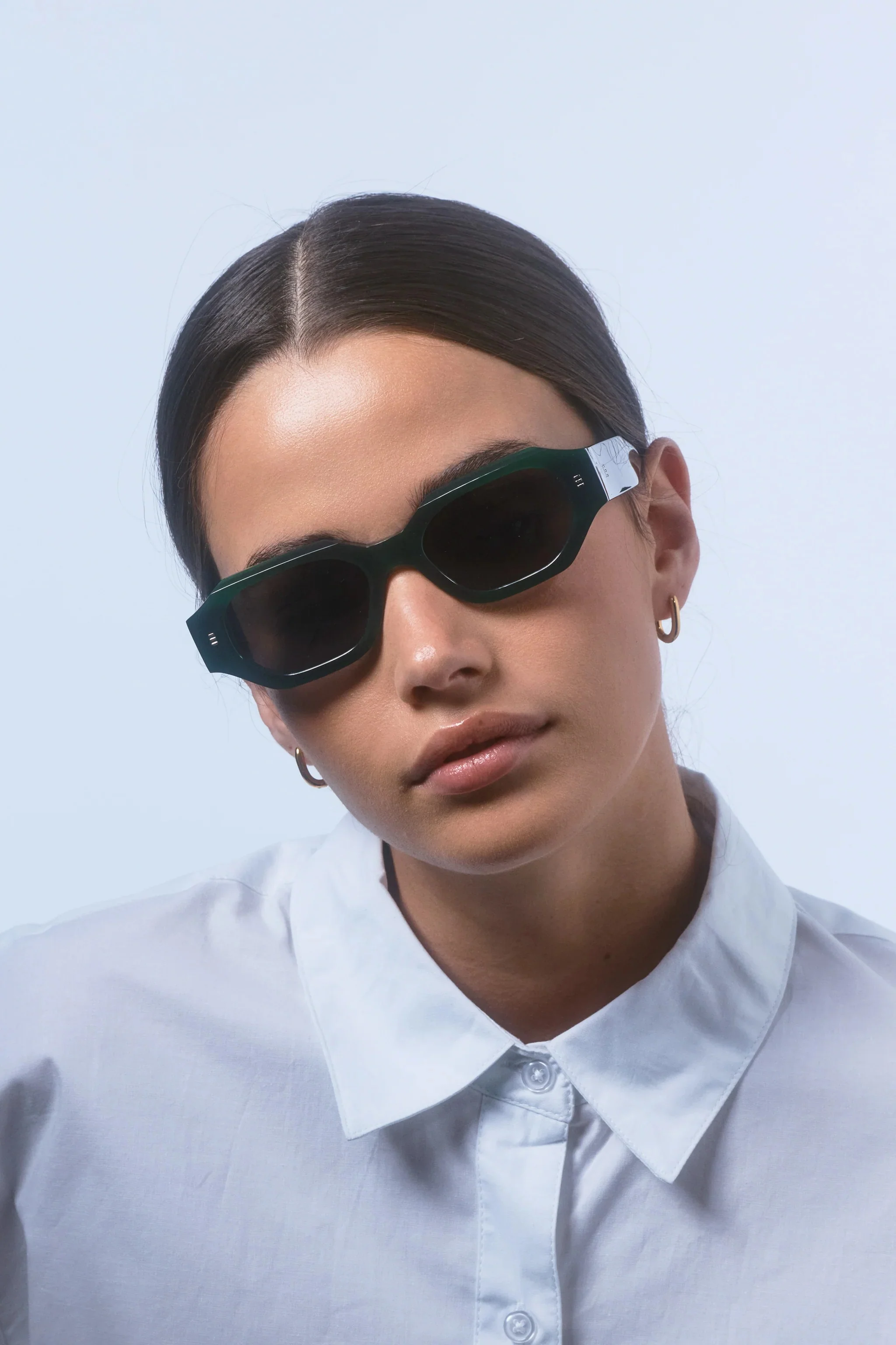 Blake Emerald Hexagonal Sunglasses - Image 3