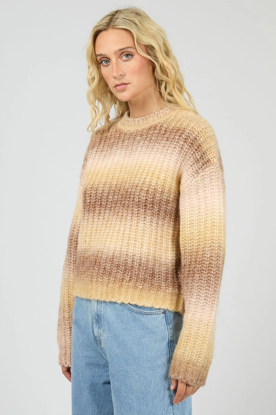 Bree Natural Multi Gradient Wool Blend Knit - Image 3