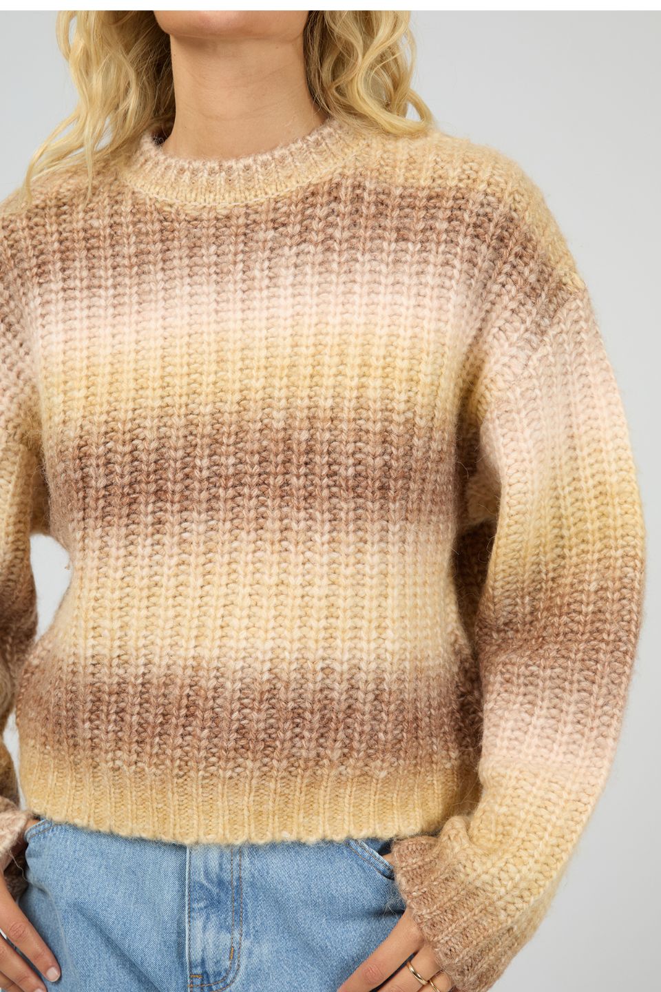 Bree Natural Multi Gradient Wool Blend Knit - Image 4