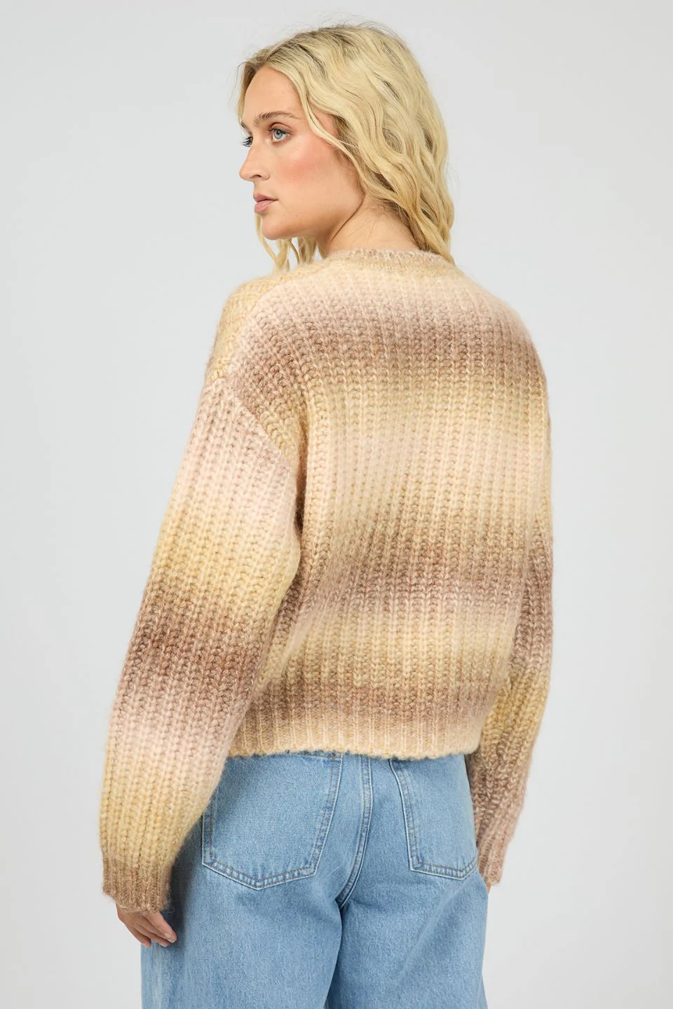 Bree Natural Multi Gradient Wool Blend Knit - Image 5