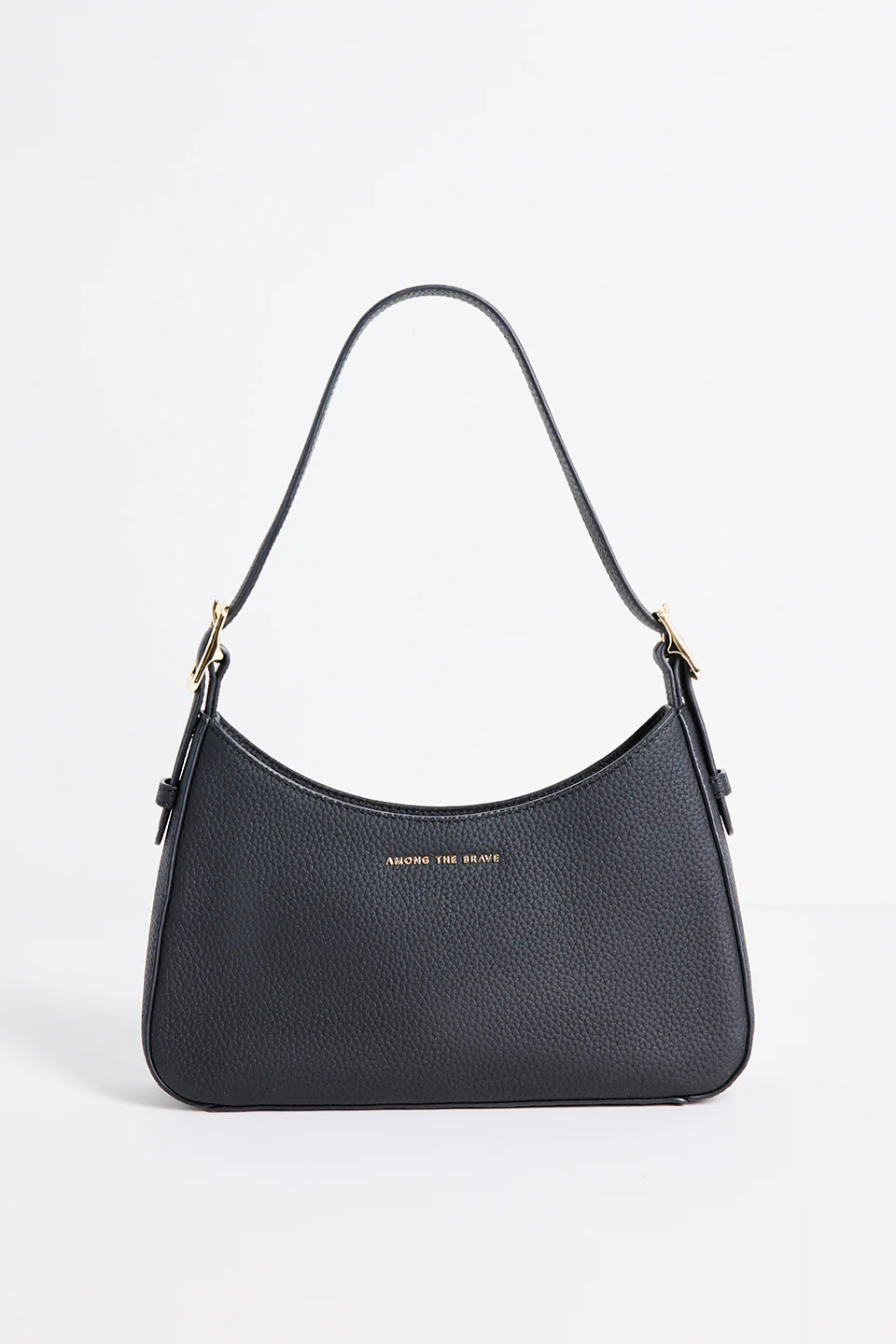 Brooklyn Black Leather Double Buckle Shoulder Bag - Image 3