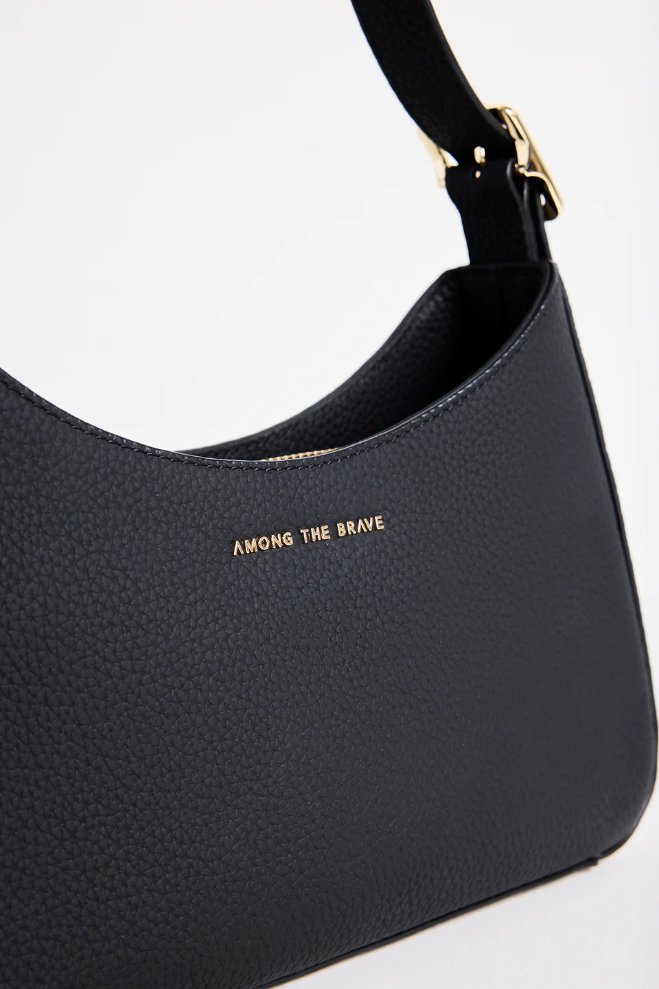 Brooklyn Black Leather Double Buckle Shoulder Bag - Image 6
