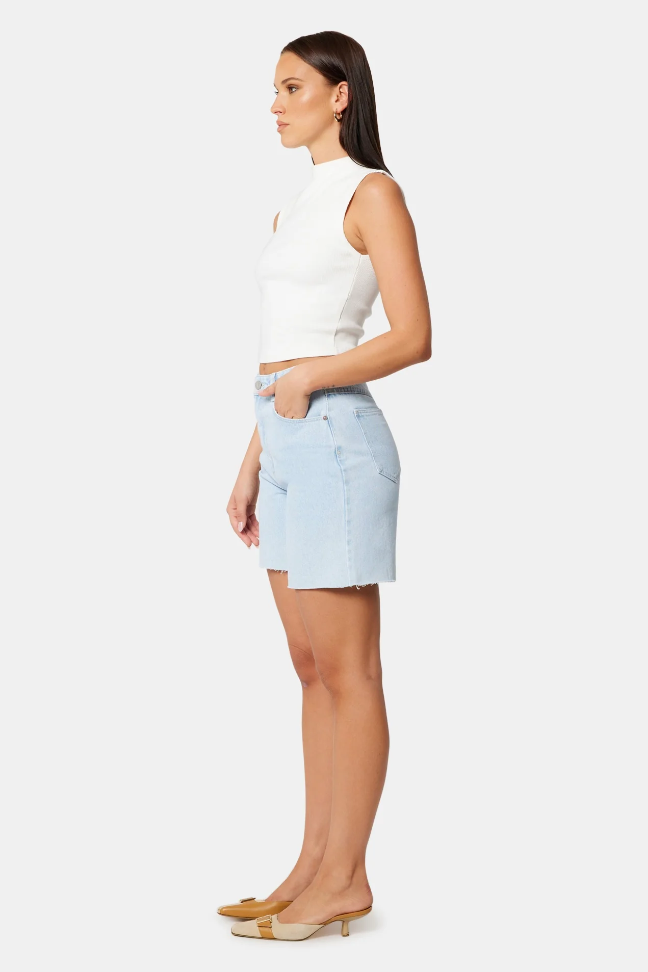 Carrie Kate Light Blue Denim Short - Image 3