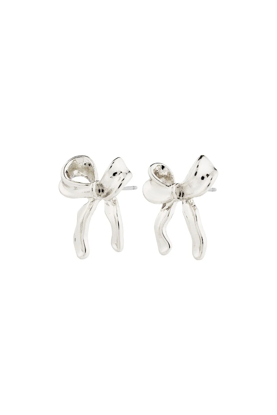 Cassian Recycled Silver Plated Bow Stud Earrings - Image 2