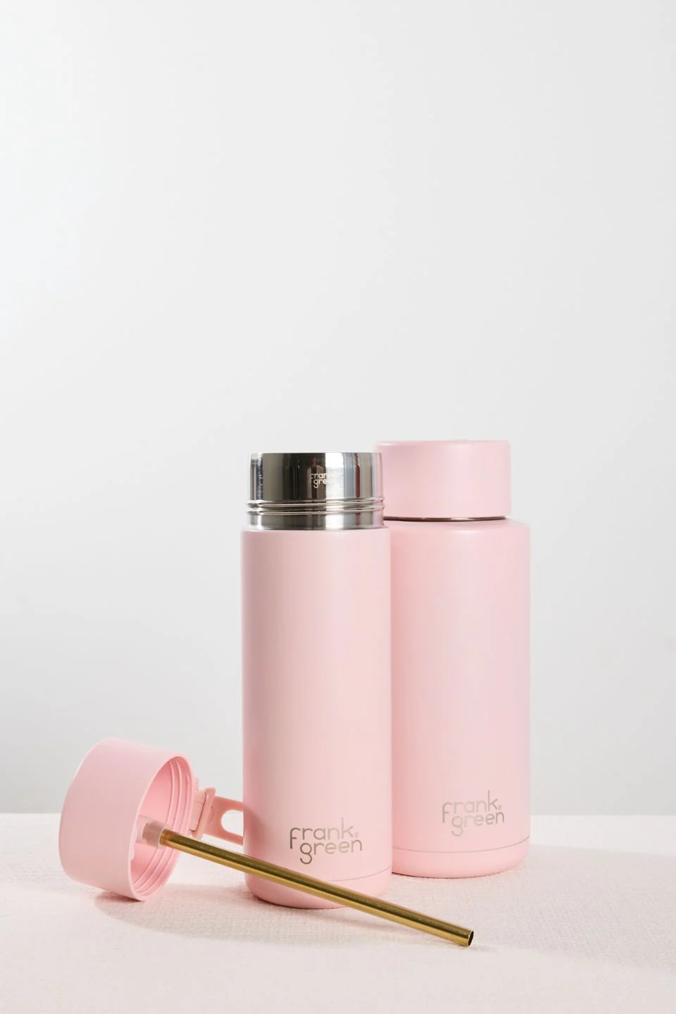 Ceramic Reusable Blushed 595ml Bottle with Straw Lid - Image 2