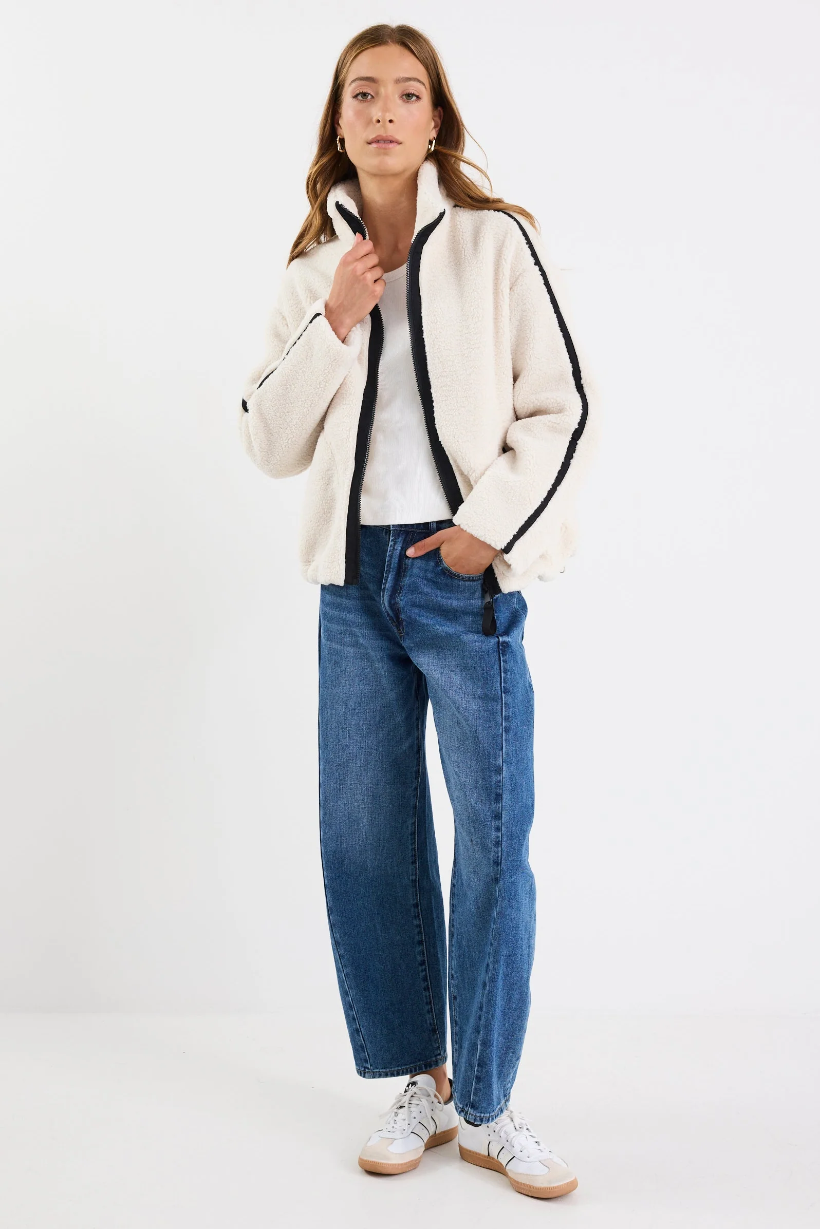Chalet Taupe Sherpa Collared Jacket - Image 4