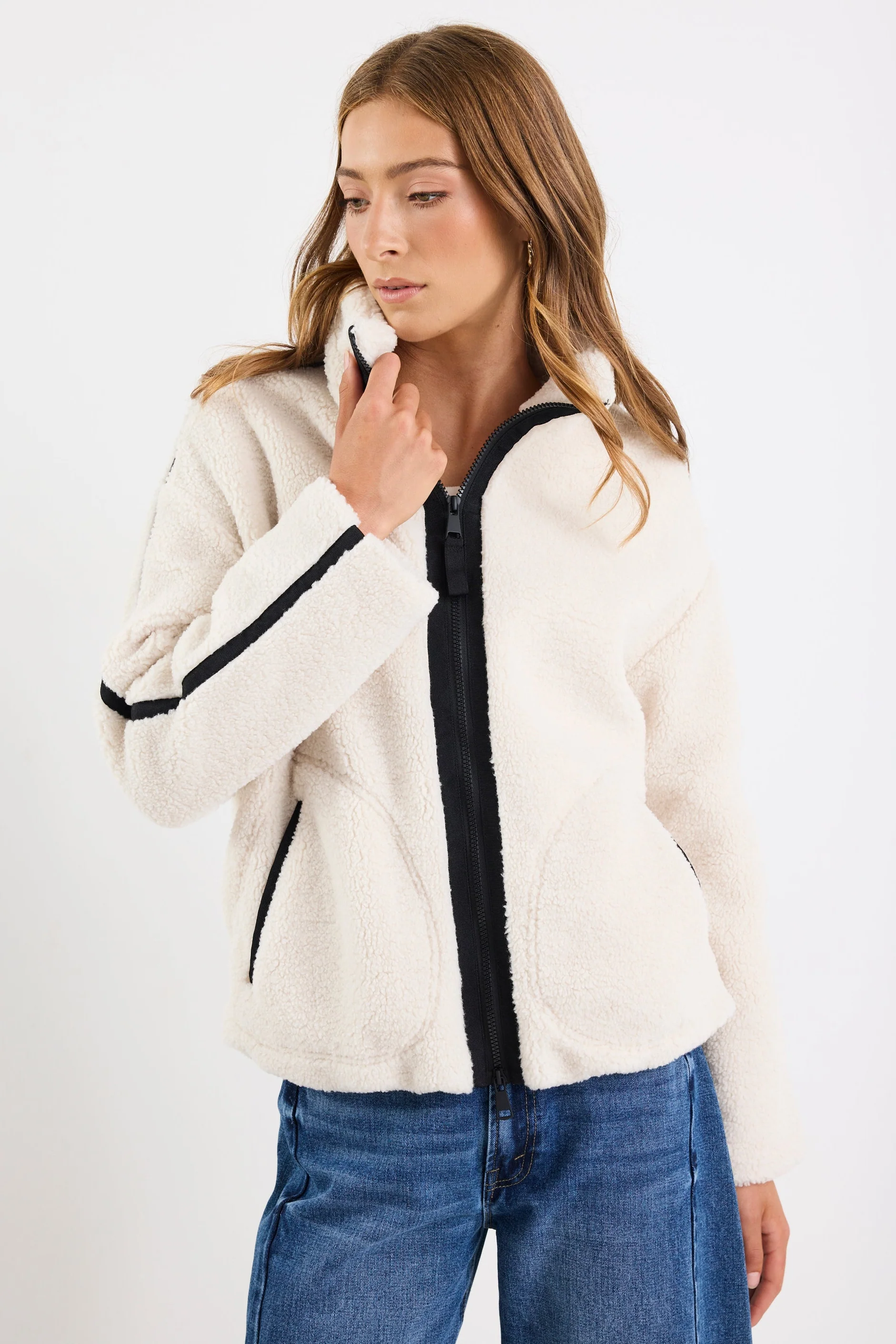 Chalet Taupe Sherpa Collared Jacket - Image 6