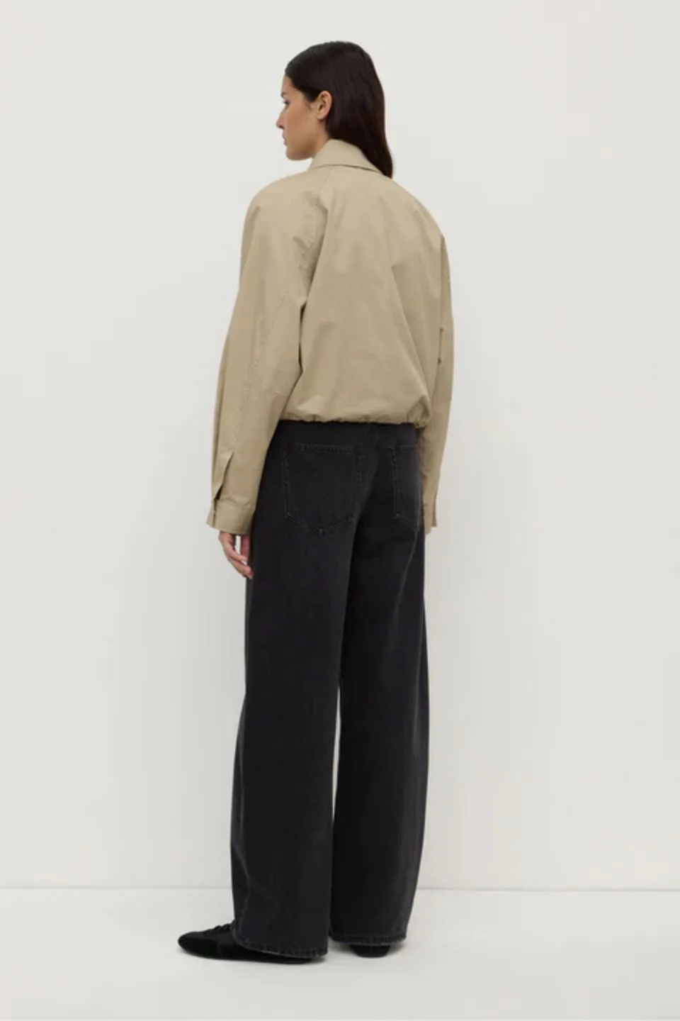 Waverly Sand Cotton Collared Bomber Jacket - Image 5