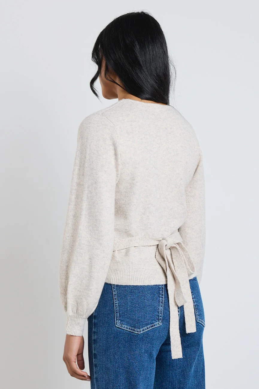 Charm Oat Marle Wrap Knit Jumper - Image 4