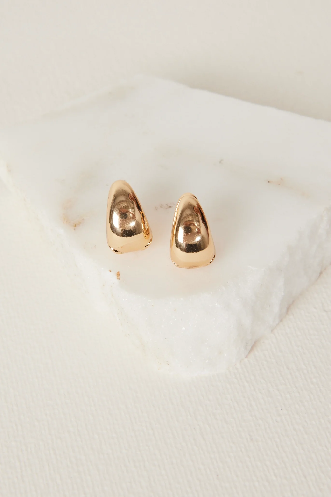 Chunky Oval Gold Earrings - Image 3
