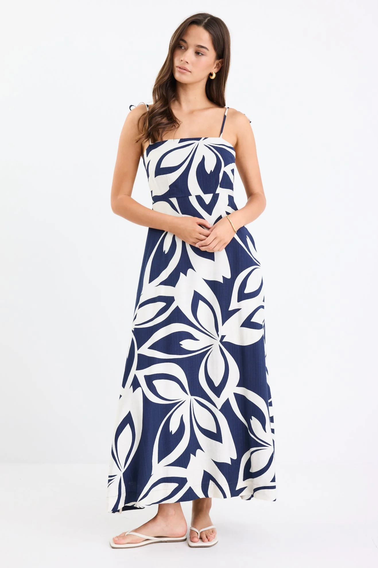 Citizen Navy Cutout Print Strappy Maxi Dress - Image 4