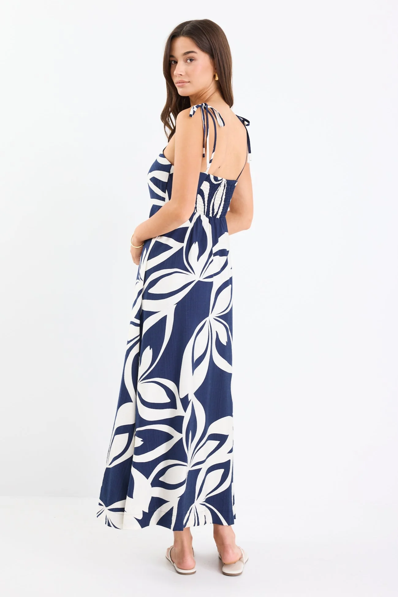Citizen Navy Cutout Print Strappy Maxi Dress - Image 6