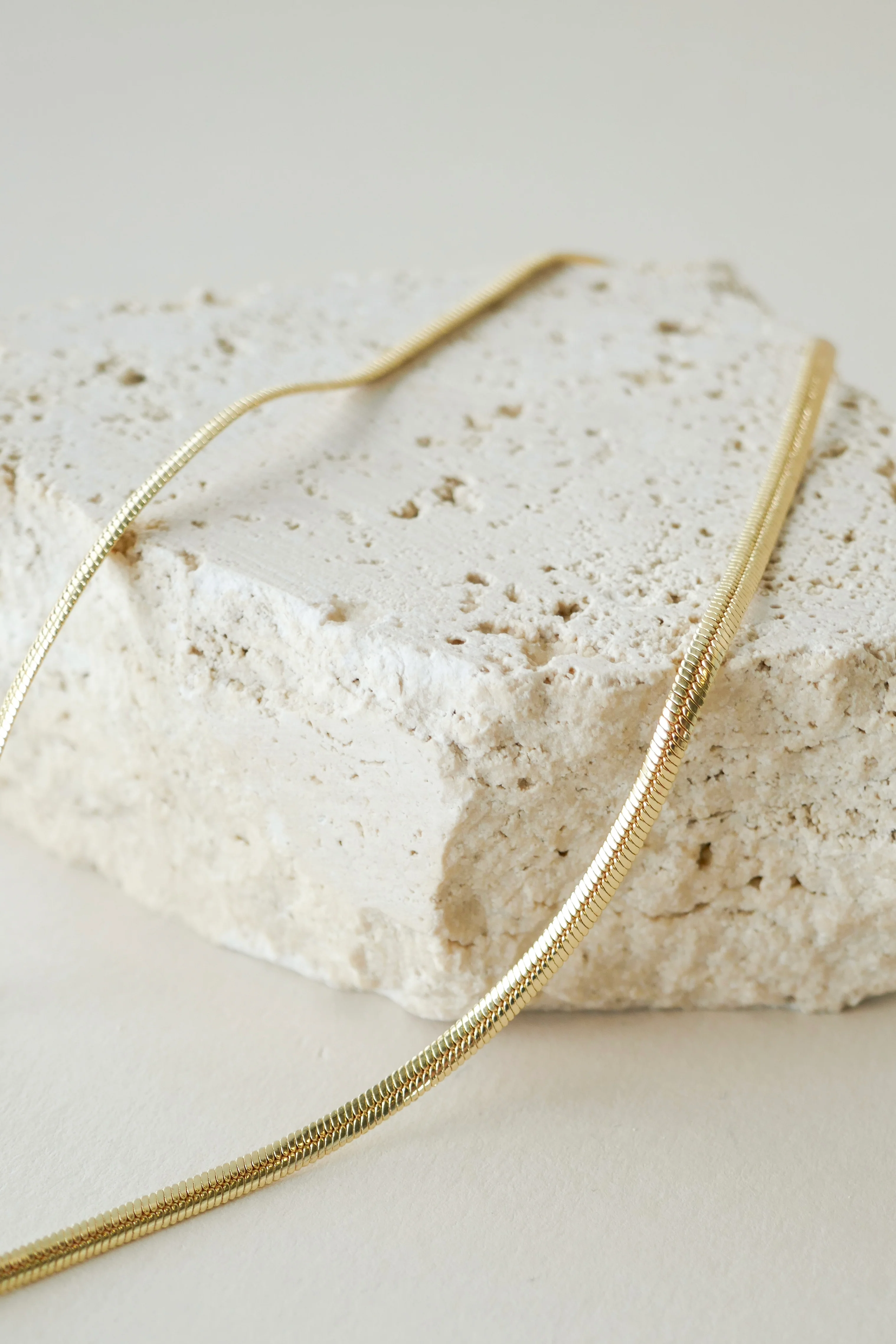 Classic Snake Chain Gold Necklace - Image 3