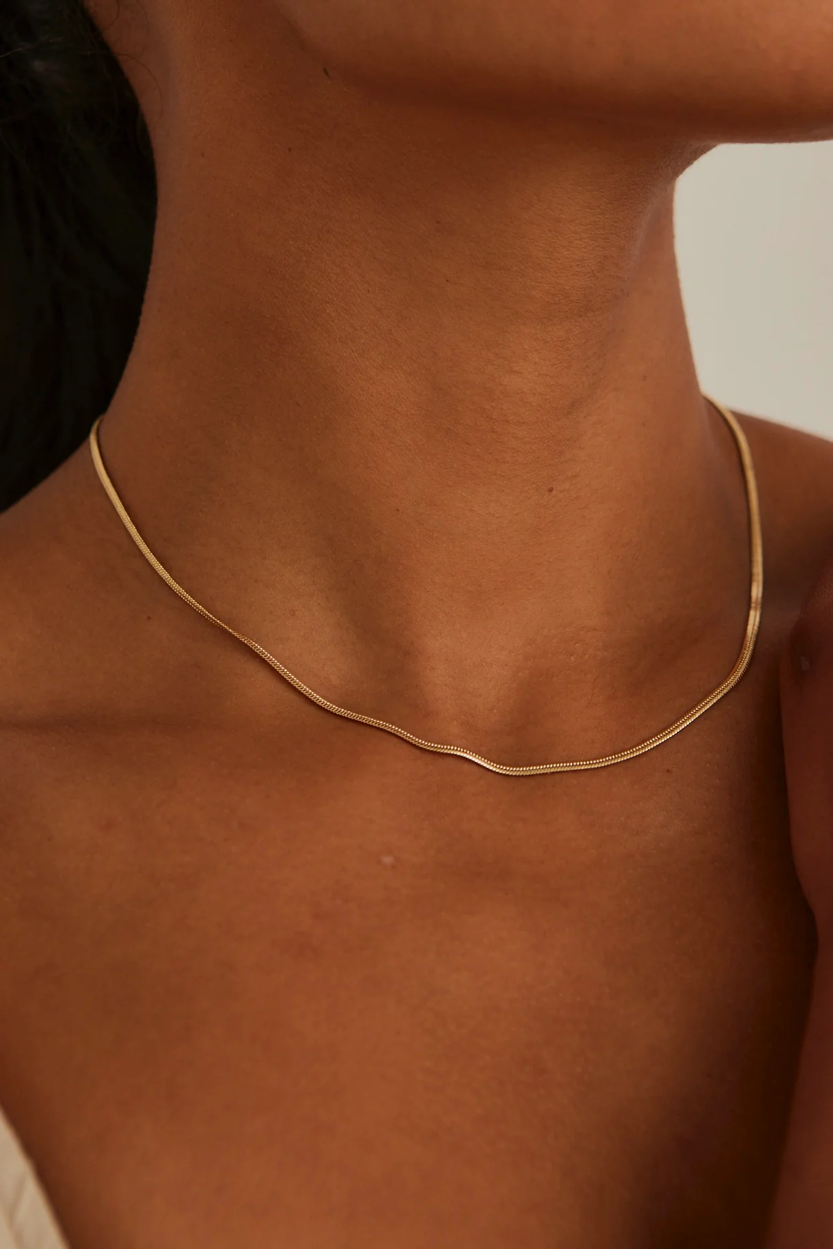 Classic Snake Chain Gold Necklace - Image 4