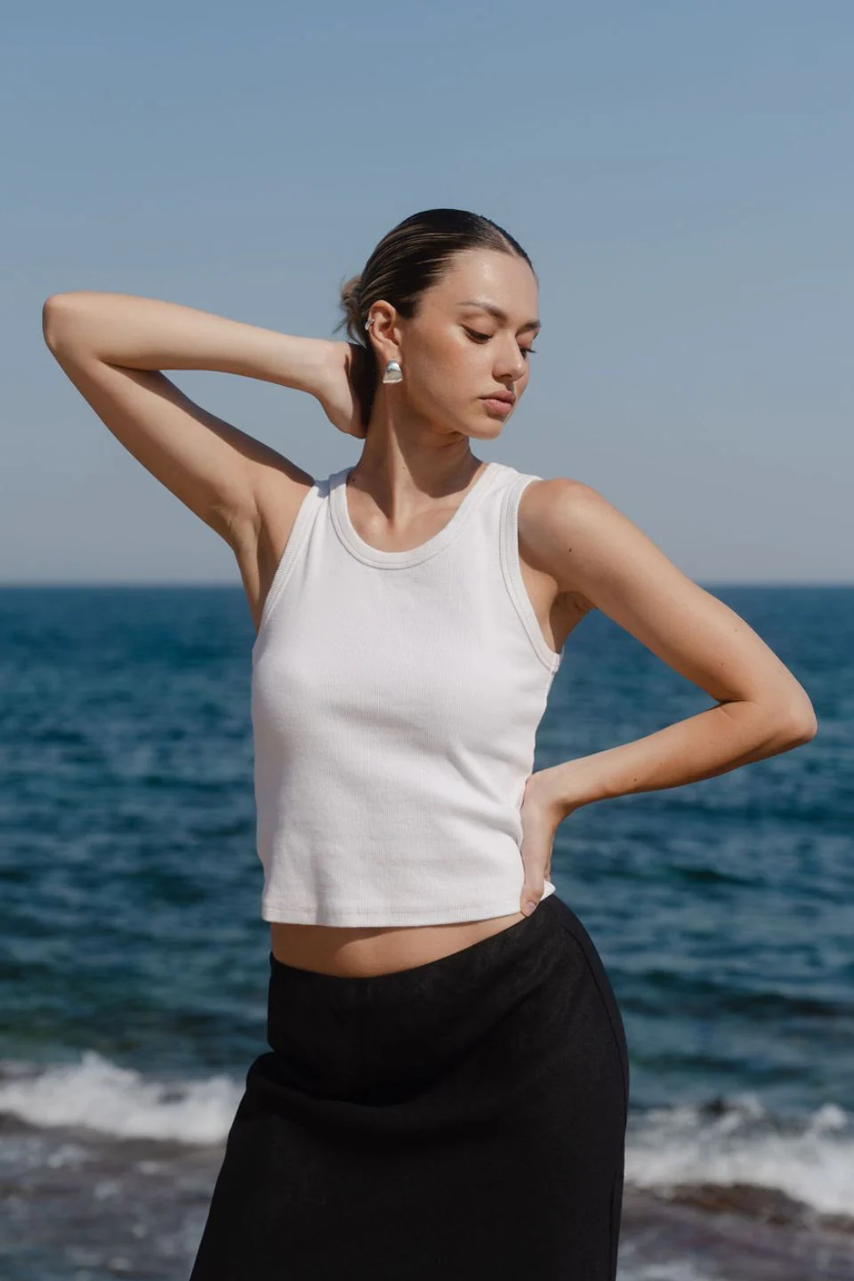 Cobble Ivory Rib Cutaway Tank - Image 2