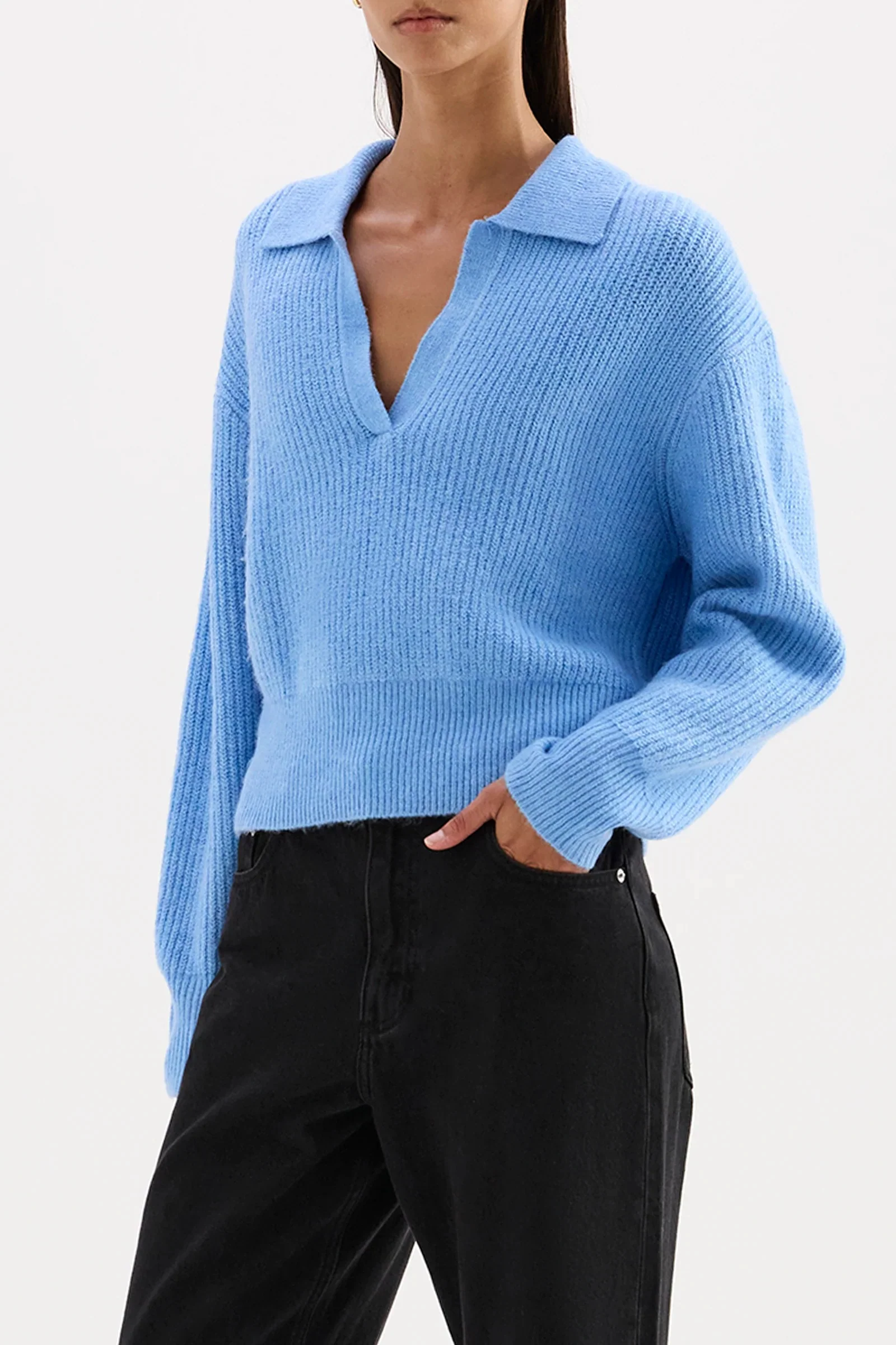 Coleen Horizon Blue Collared Rugby Knit - Image 4