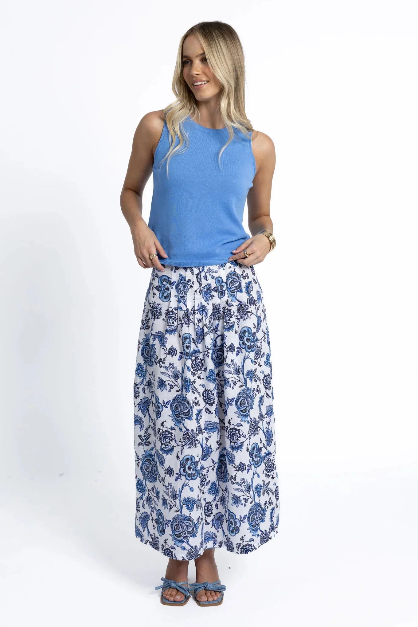 Collette Cornflower Cotton Knit Tank - Image 2