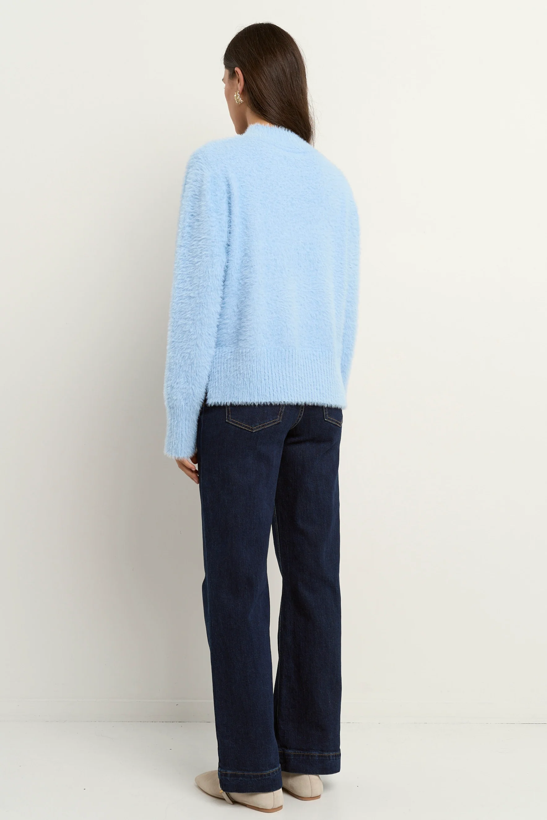 Complexion Ice Blue Funnel Neck Jumper - Image 6